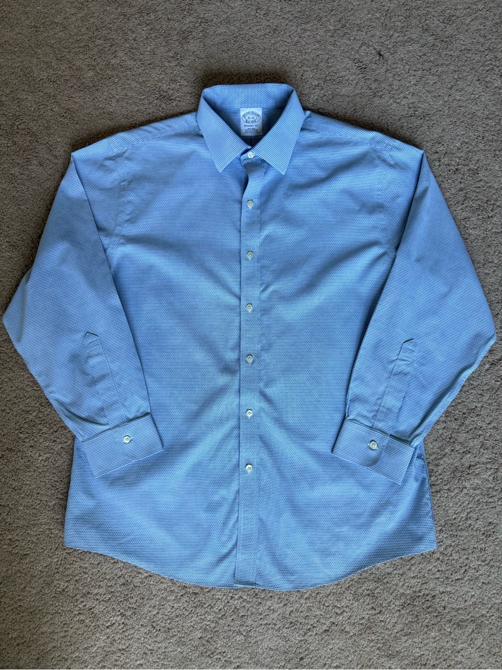 Brooks Brothers Regent Light Blue Micro-Pattern Dress Shirt